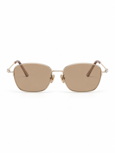 Aurelia Soft-Square Sunglasses — Gold / Brown, front view, source-based product image on white.