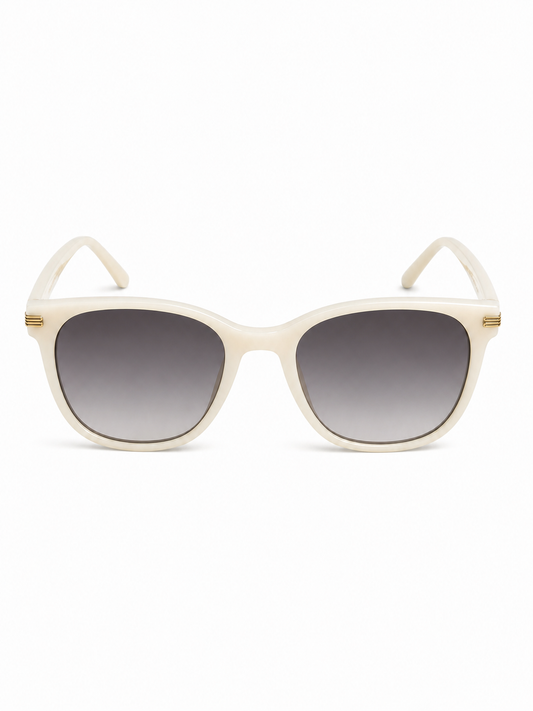 Creamline ivory square sunglasses front view