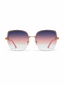 Lumina rimless purple pink gradient sunglasses front view
