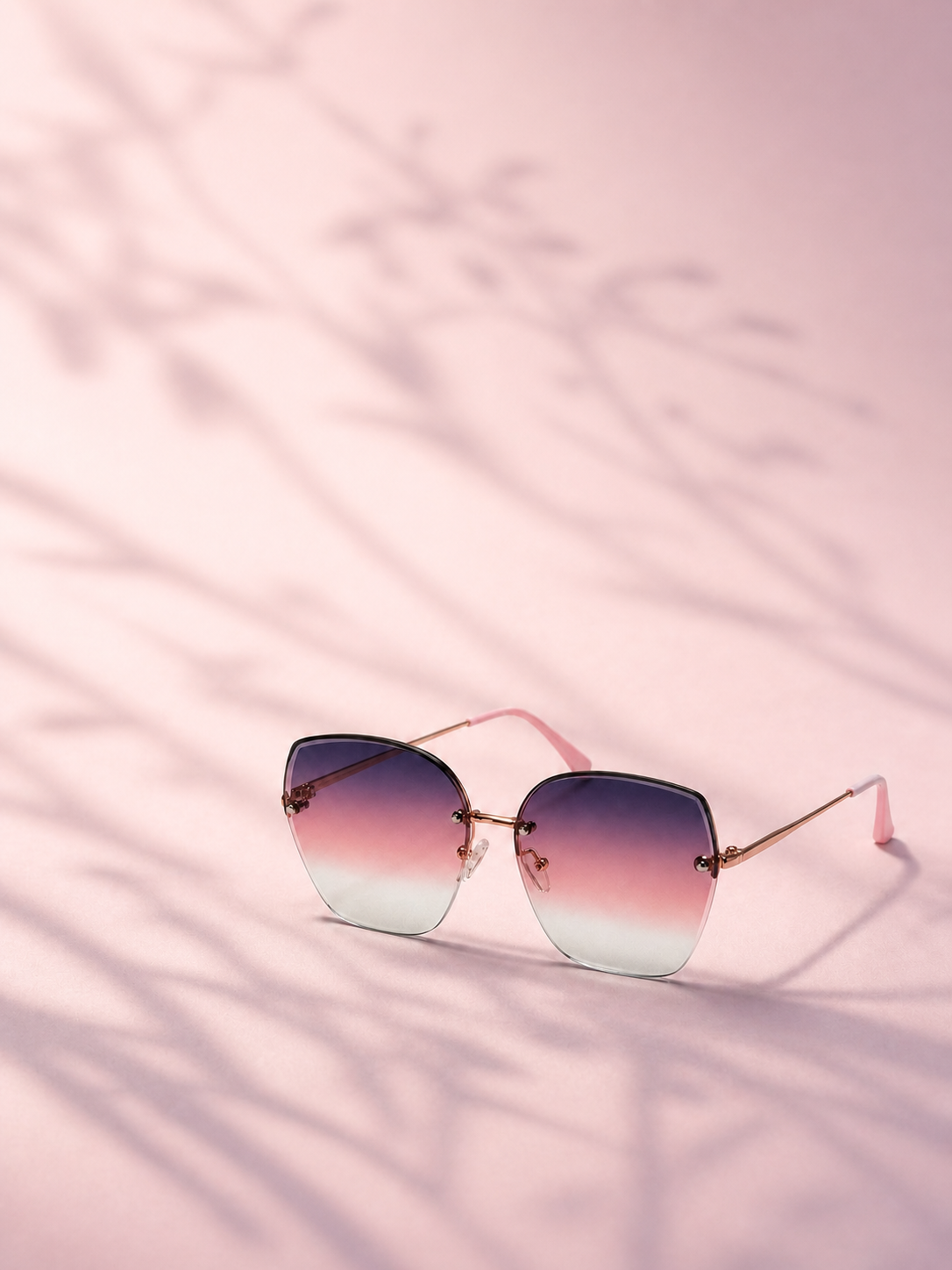 Lumina sunglasses in a blush editorial scene