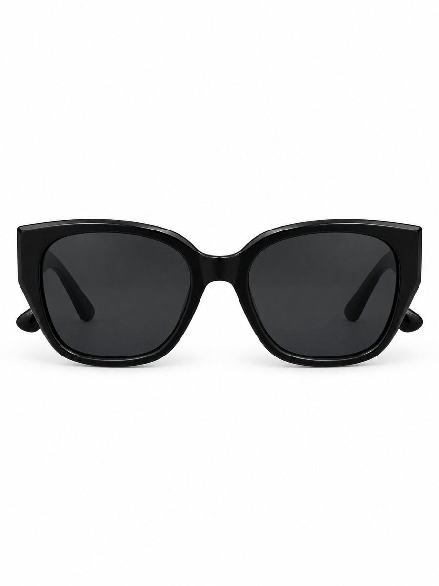 Lysette Black Soft Cat-Eye Sunglasses