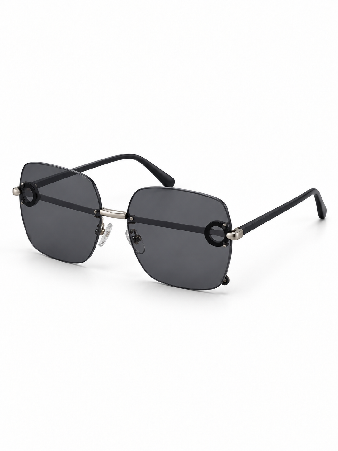 Odette Ring-Detail Square Sunglasses — three-quarter product view
