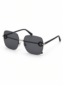 Odette Ring-Detail Square Sunglasses — three-quarter product view