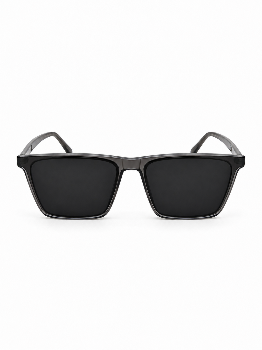 Vapor smoke gray square sunglasses front view
