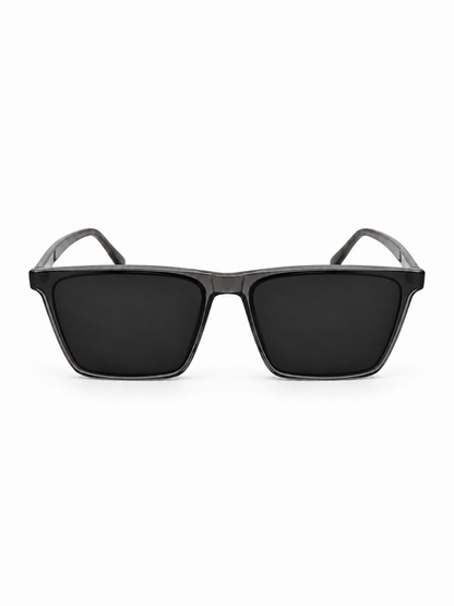 Vapor smoke gray square sunglasses front view