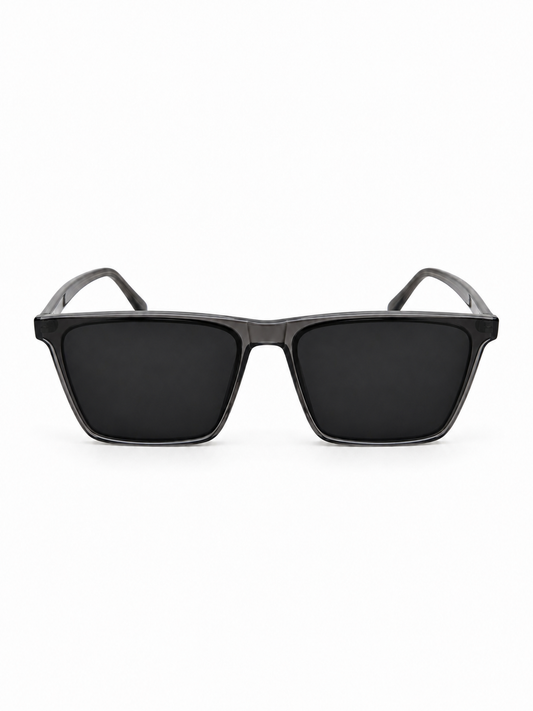 Vapor smoke gray square sunglasses front view