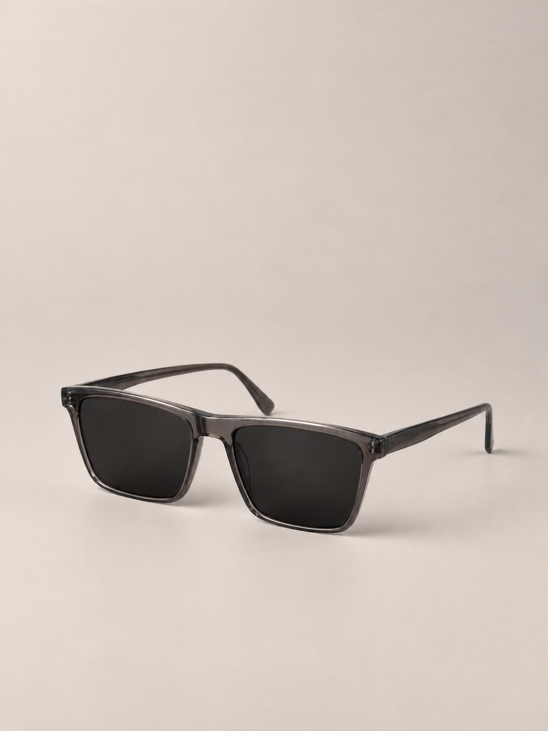 Vapor smoke gray square sunglasses three quarter view